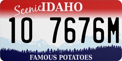 ID license plate 1O7676M