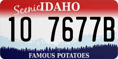 ID license plate 1O7677B