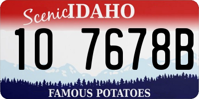 ID license plate 1O7678B