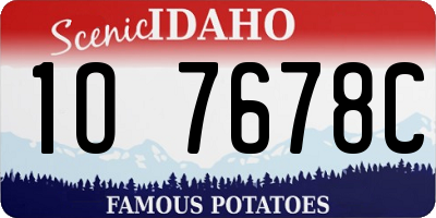 ID license plate 1O7678C