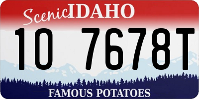 ID license plate 1O7678T
