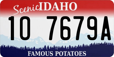 ID license plate 1O7679A