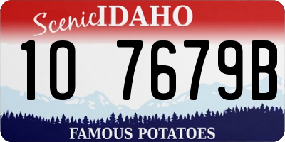 ID license plate 1O7679B
