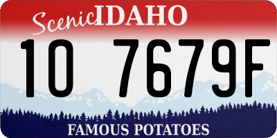 ID license plate 1O7679F
