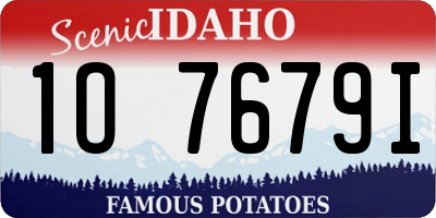 ID license plate 1O7679I