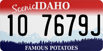 ID license plate 1O7679J