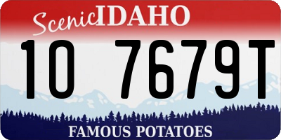 ID license plate 1O7679T