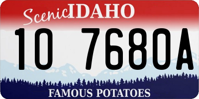 ID license plate 1O7680A