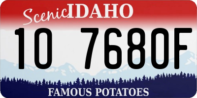 ID license plate 1O7680F