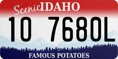 ID license plate 1O7680L