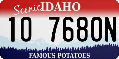 ID license plate 1O7680N