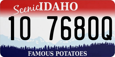 ID license plate 1O7680Q