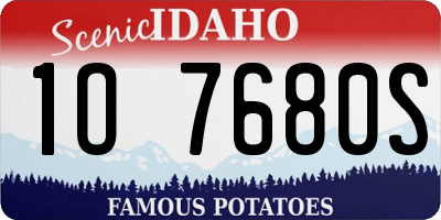 ID license plate 1O7680S