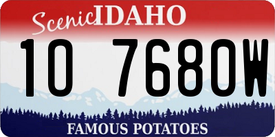 ID license plate 1O7680W