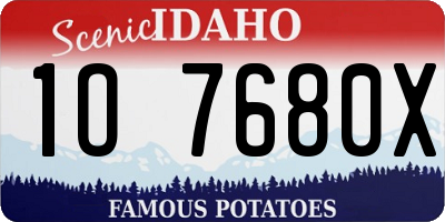 ID license plate 1O7680X