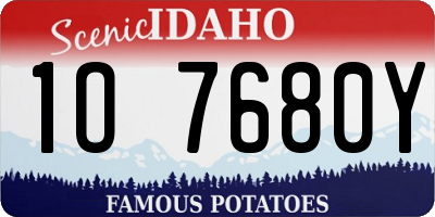 ID license plate 1O7680Y