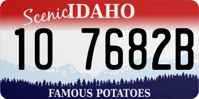 ID license plate 1O7682B
