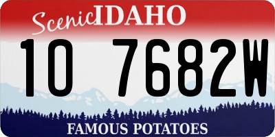 ID license plate 1O7682W