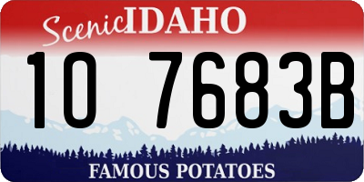 ID license plate 1O7683B