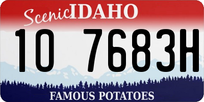 ID license plate 1O7683H