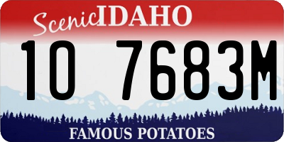 ID license plate 1O7683M