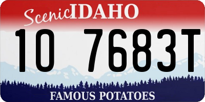 ID license plate 1O7683T