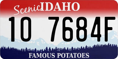 ID license plate 1O7684F