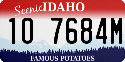 ID license plate 1O7684M