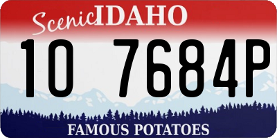 ID license plate 1O7684P