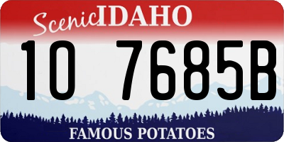 ID license plate 1O7685B