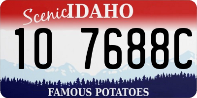 ID license plate 1O7688C