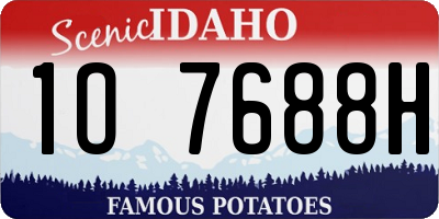 ID license plate 1O7688H