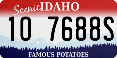ID license plate 1O7688S