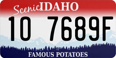 ID license plate 1O7689F