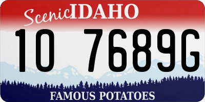 ID license plate 1O7689G