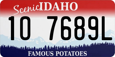 ID license plate 1O7689L