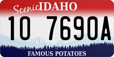 ID license plate 1O7690A