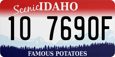 ID license plate 1O7690F