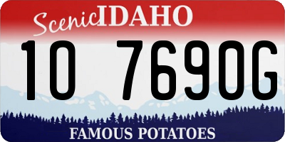 ID license plate 1O7690G