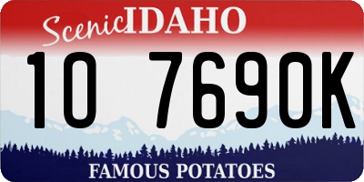 ID license plate 1O7690K