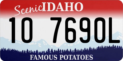 ID license plate 1O7690L