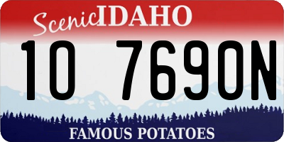 ID license plate 1O7690N