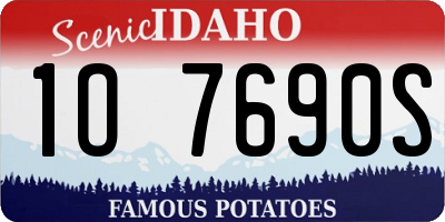 ID license plate 1O7690S