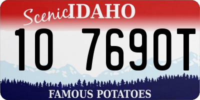 ID license plate 1O7690T