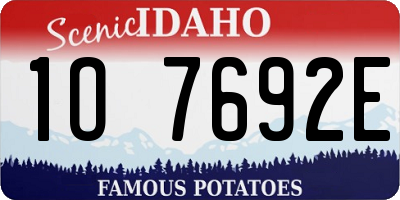 ID license plate 1O7692E