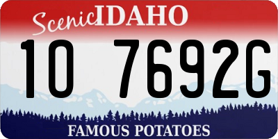 ID license plate 1O7692G