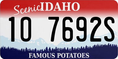 ID license plate 1O7692S