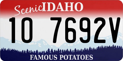 ID license plate 1O7692V