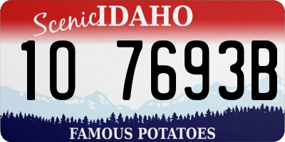 ID license plate 1O7693B