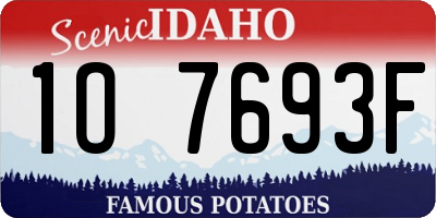 ID license plate 1O7693F